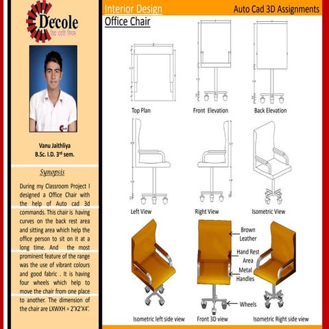 Vanu jaithliya b.sc. i.d. (3rd sem.) auto cad 3 d assignments