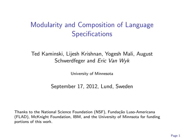 Talk Lund University CS Department