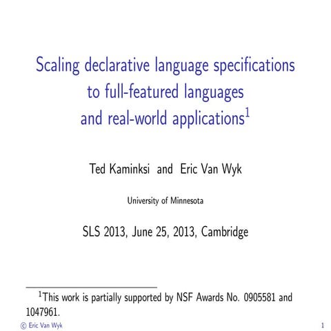 Scaling Language Specifications