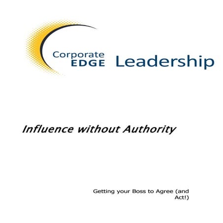Influence without authority session handout