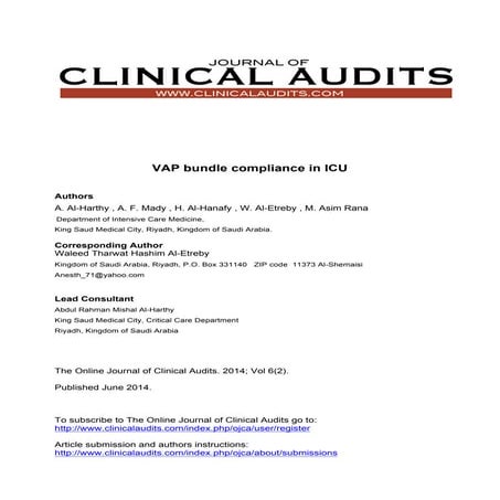 Vap bundle compliance in icu