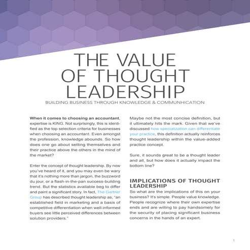The Value of Thought Leadership
