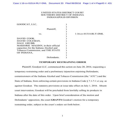 Judge Halts Indiana Vaping Law