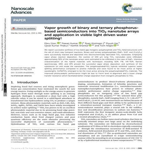 Vapor growth of binary and ternary phosphorus-based semiconductors into TiO 2...