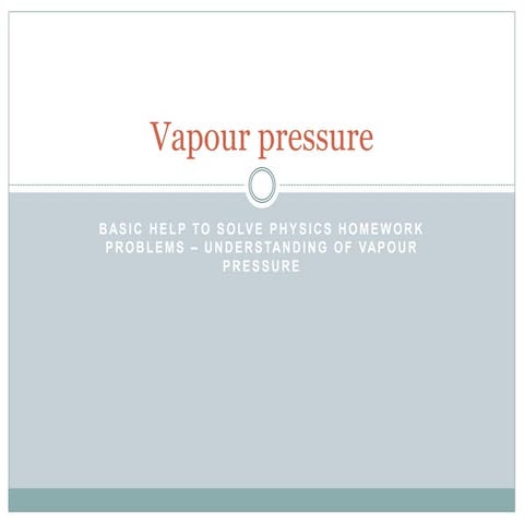 Vapor pressure concept