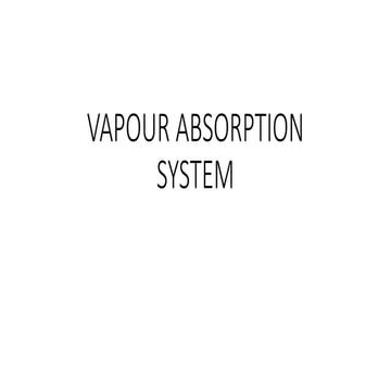 VAPOUR ABSORPTION SYSTEM FOR HIGHER EDUCATION