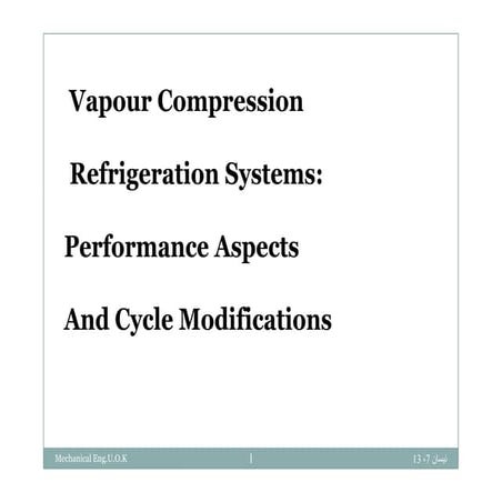 Vapour compression refrigeration system