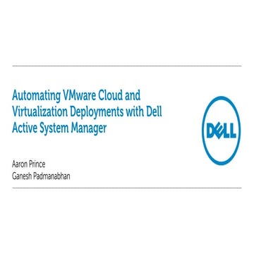 VMworld 2013: Vapp6124 automating v mware cloud and virtualization deployment...