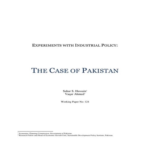 Experiments with Industrial Policy: The Case of Pakistan