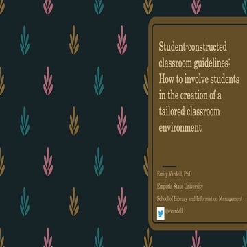 Student-constructed classroom guidelines: How to involve students in the crea...