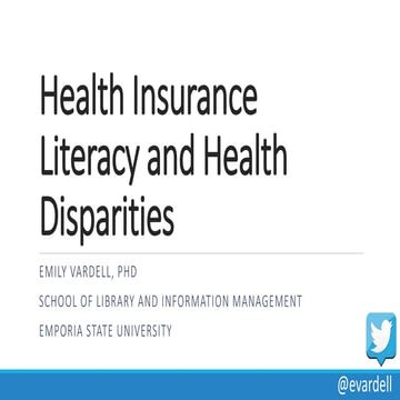 Health insurance literacy and health disparities