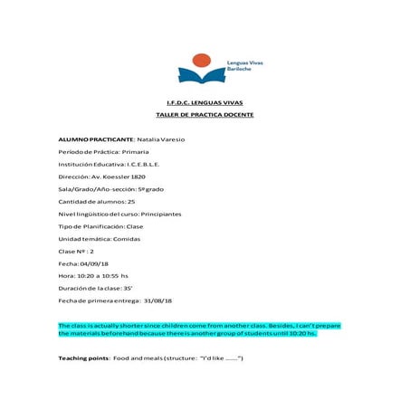 Varesio   primary - lesson 2 - passed