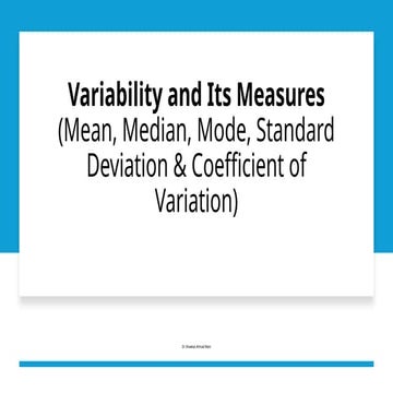 Variability and its measures mean  mode and median standard deviation and coe...