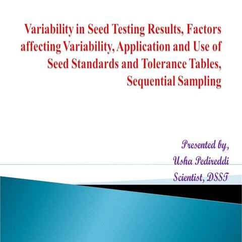 Variability in seed testing results | PPT