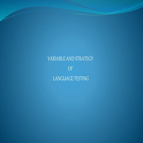 Variable and strategy of language testing by Beny Indra Natan Nadeak, S.Pd