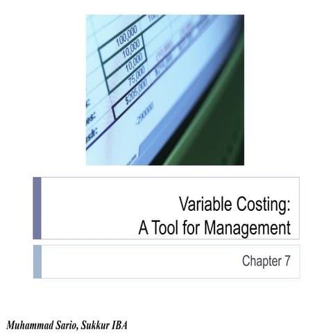 Variable costing a tool for management