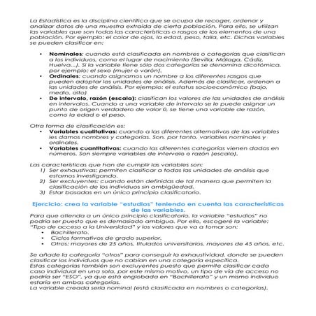 Variables y conceptos