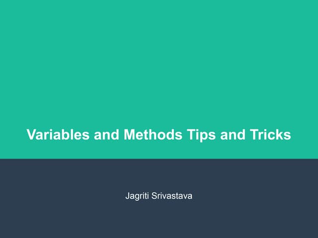 Variable and Methods in Java