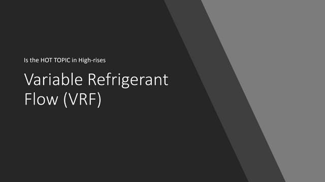 Sick Buildings + Variable Refrigerant Flow (VRF)