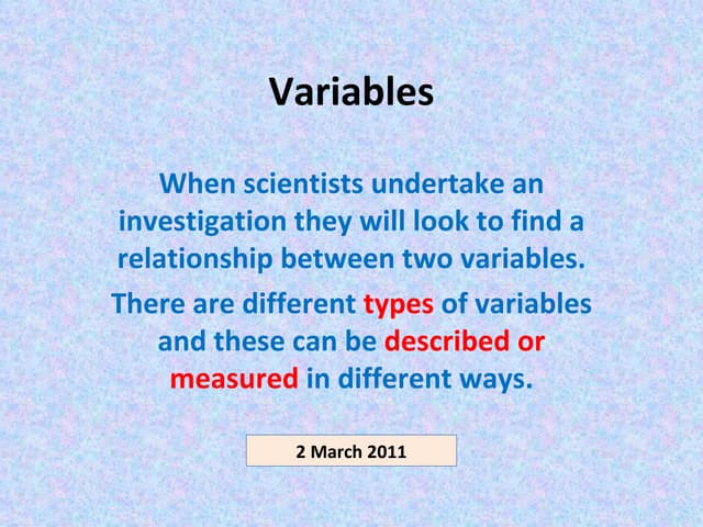 Variables | PPT