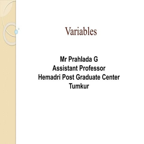 Variables | PPT
