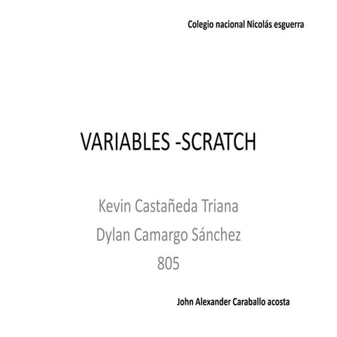 Variables  scratch