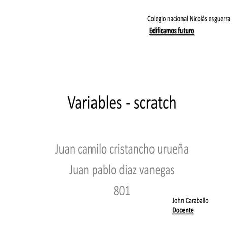 Variables   scratch