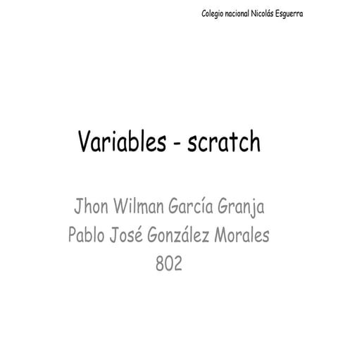 Variables   scratch
