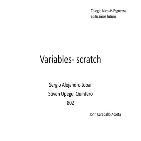 Variables  scratch
