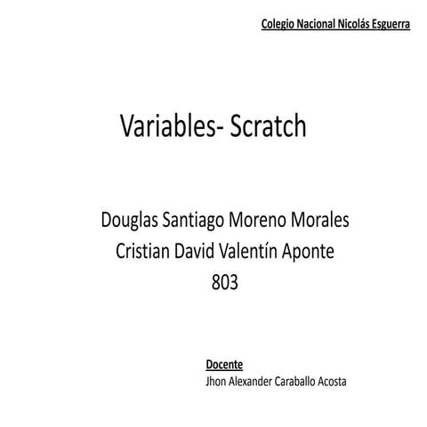 Variables  scratch
