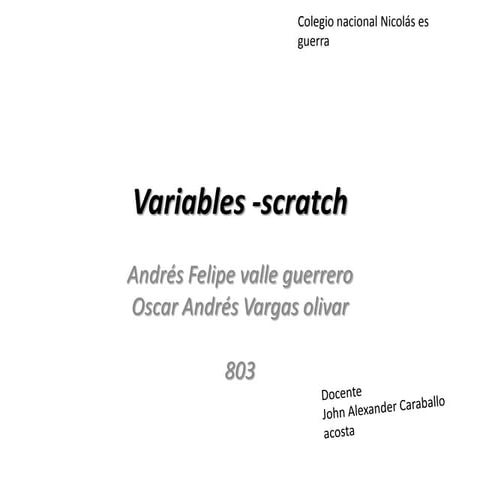 Variables  scratch
