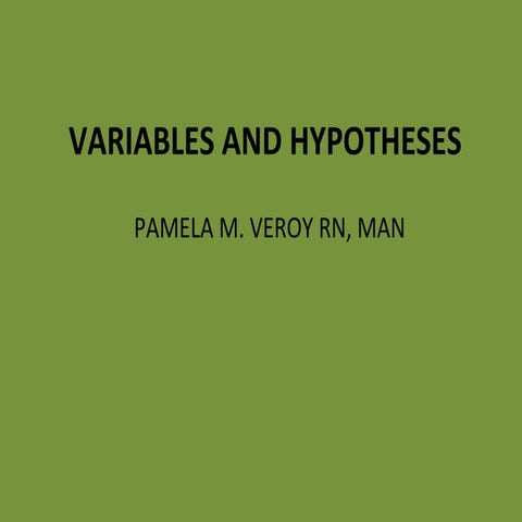 Variables and hypotheses