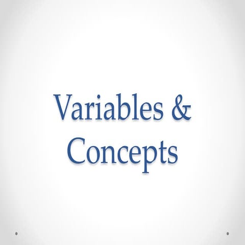 Variables & concepts | PPT