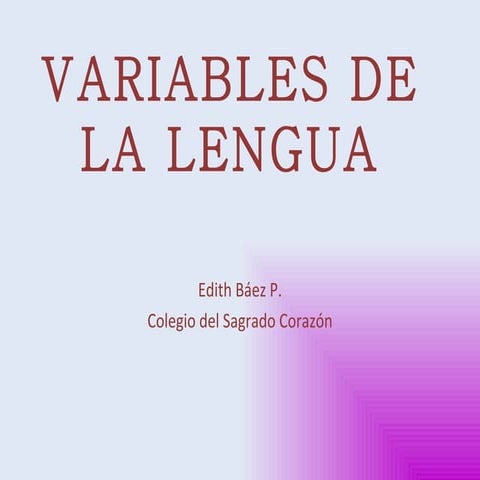 Variables de la lengua