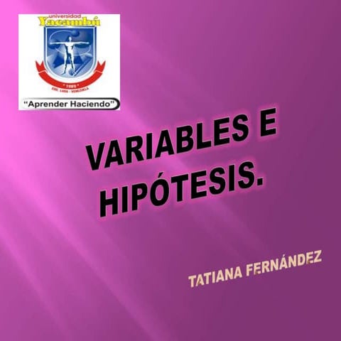 Variables e hipótesis.
