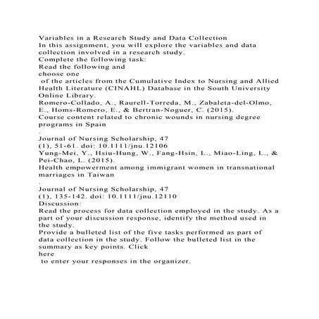 Variables in a Research Study and Data CollectionIn this assignmen.docx