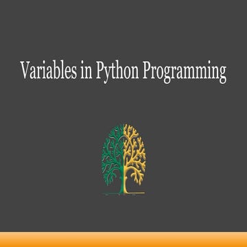 Variables in python | PPTX