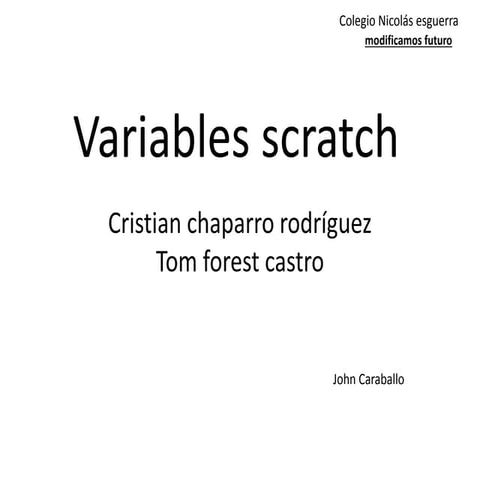 Variables scratch
