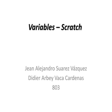 Variables – scratch