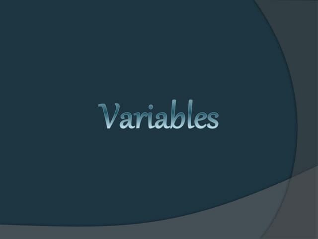 Variable Basics Ppt | PPT