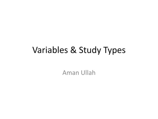 Variables & Studytype