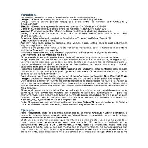 Variables Visual