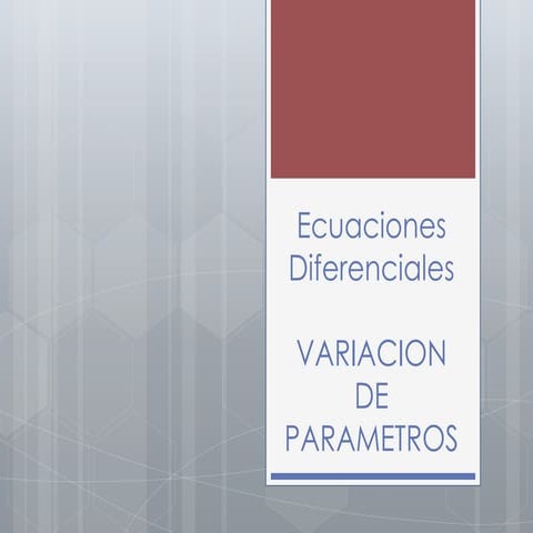 E.D. Variación de parámetros