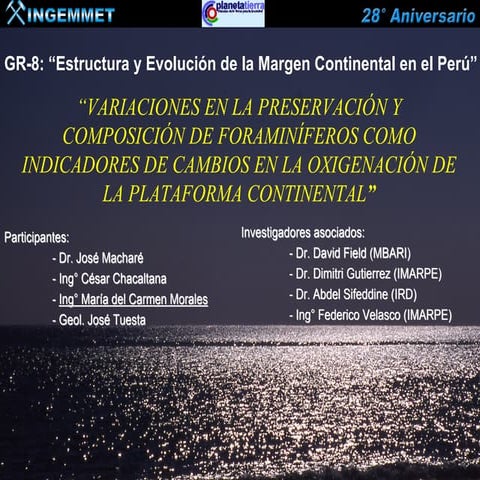 VARIACIONES EN LA PRESERVACIÓN Y COMPOSICIÓN DE FORAMINÓFEROS COMO INDICADORE...