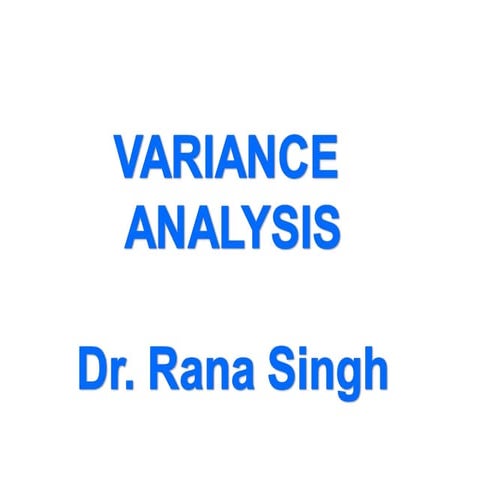 Variance Analysis