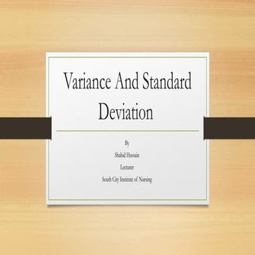Variance And Standard Deviation in biostatistics pptx