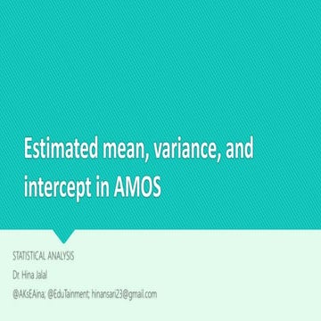 Variance mean and intercept in AMOS