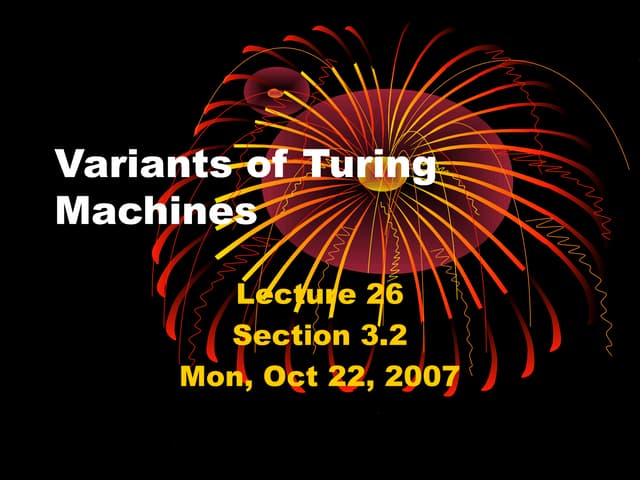 Variants of Turing Machine