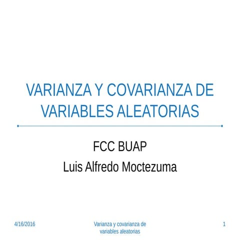 Varianza y covarianza