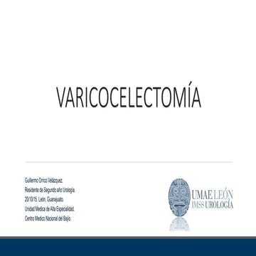 Varicocele y varicocelectomía tratamiento quirúrgico